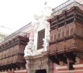 Wooden balconies at the Torre Tagle Palace in Lima, Peru