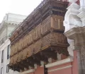 Wooden balcony at the Torre Tagle Palace in Lima, Peru