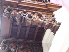 Carved wood balcony at the Torre Tagle Palace in Lima, Peru