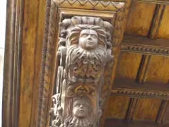 Carved wood balcony at the Torre Tagle Palace in Lima, Peru