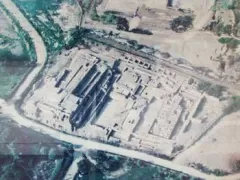 Huaca Cruz Blanca from the air, Maranga Complex, Lima