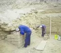 Restoration work at Pachacamac, Lima