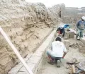 Restoration work at Pachacamac, Lima