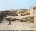 Restoration work at Pachacamac, Lima