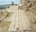 Restoration work at Pachacamac, Lima