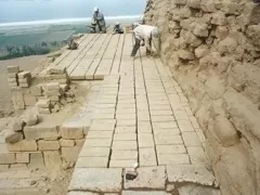 Restoration work at Pachacamac, Lima