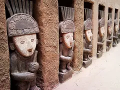 Guardians protecting the Tschudi Palace, Chan Chan, Trujillo, Peru