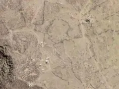 Aerial view of the funerary towers of Sillustani in southern Peru