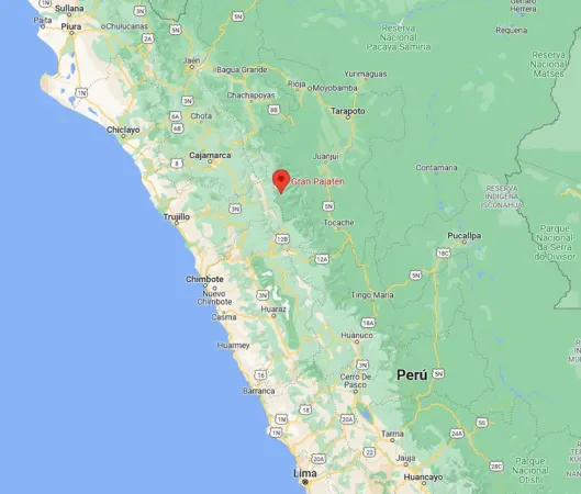 Gran Pajaten map Peru Gran Pajaten map Peru
