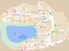 Map Huacachina, Ica, Peru with hotel locations