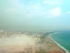 Fog building of Lima's coastal line