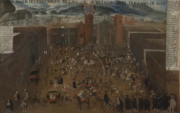 Plaza de Armas in Lima 1680