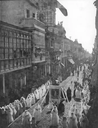 Religious procession in Lima in 1890
