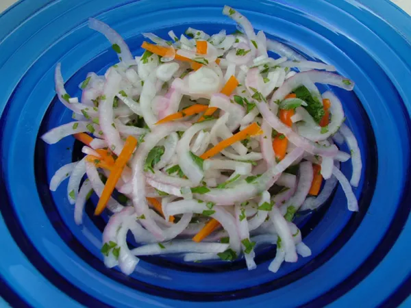 Salsa Criolla, a Peruvian onion-chili relish