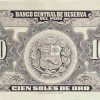 1964 - 100 Soles de Oro banknote (back)