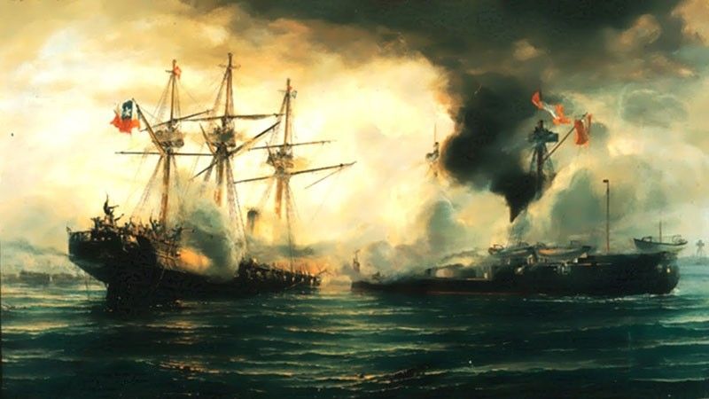 Sea batlle between Chile and Peru during the War of the Pacific 1879