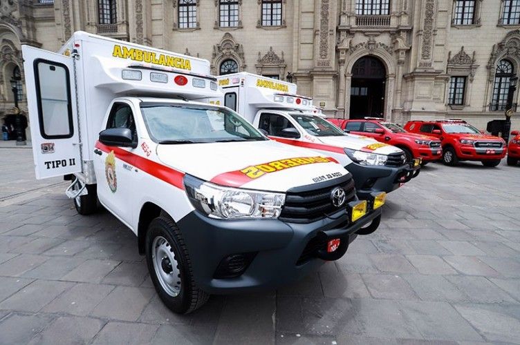 Ambulances of the Peruvian Voluntary Fire Brigade