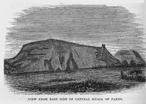 Maranga Culture - skectch of Huaca San Marcos from 1873 (in the background Huaca Concha