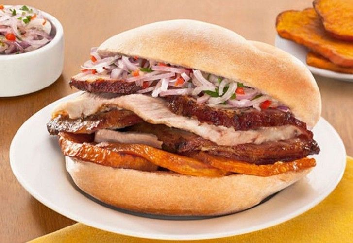 Peruvian Chicharron sandwich