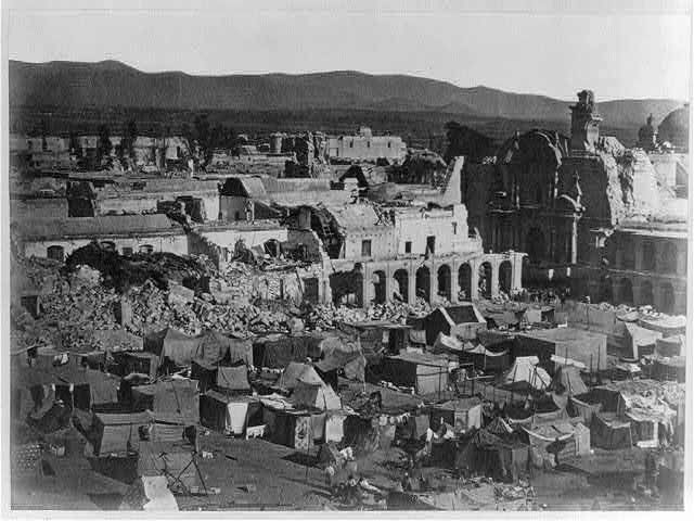 Town square of Arequipa after the devastating earthquake from 1868