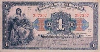 1922 - 10 Soles de Oro Provisional banknote (front)