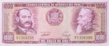 1969 - 1000 Soles de Oro banknote (front)