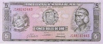 1968 - 5 Soles de Oro banknote (front)