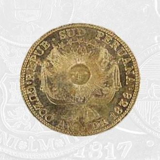 1838 - 8 Escudos Coin Cuzco Mint (coin front)