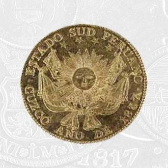 1837 - 8 Escudos Coin Cuzco Mint (coin front)