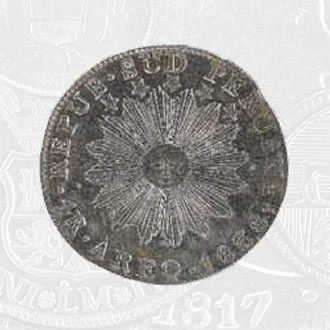 1838 - 4 Reales Coin Arequipa Mint (coin front)