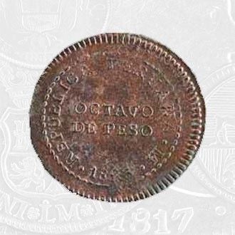 1823 - A Eighth Peso Coin Lima Mint (coin front)