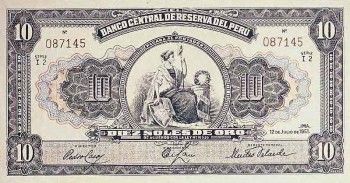 1951 - 10 Soles de Oro banknote (front)