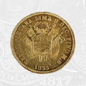 1855 - 2 Pesos Coin Lima Mint (coin front)