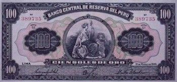 1949 - 100 Soles de Oro banknote (front)