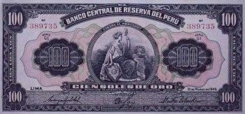 1949 - 100 Soles de Oro banknote (front)