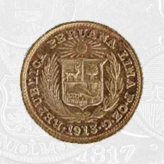 1913 - A Fifth Libra Coin Lima Mint (coin front)