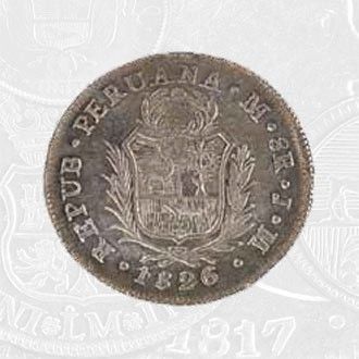 1826 - 8 Reales Coin Lima Mint (coin front)