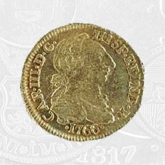 1766 - 1 Escudo Coin Lima Mint (coin front)