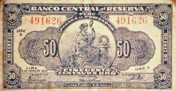 1935 - 50 Centavos Oro banknote (front)
