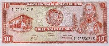 1968 - 10 Soles de Oro banknote (front)