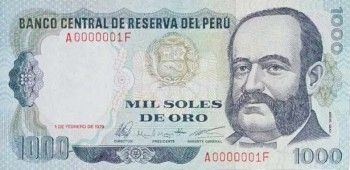 1979 - 1000 Soles de Oro banknote (front)
