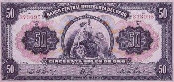 1949 - 50 Soles de Oro banknote (front)