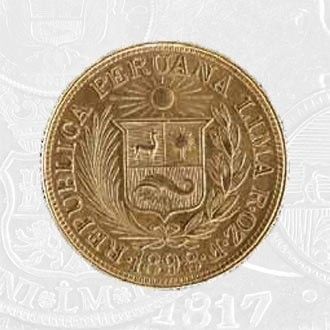 1898 - 1 Libra Coin Lima Mint (coin front)