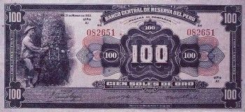 1933 - 100 Soles de Oro banknote (front)