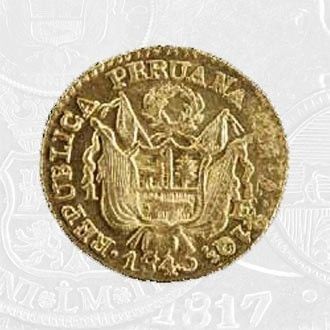 1845 - 1 Escudo Coin Cuzco Mint (coin front)