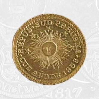 1838 - 1 Escudo Coin Cuzco Mint (coin front)