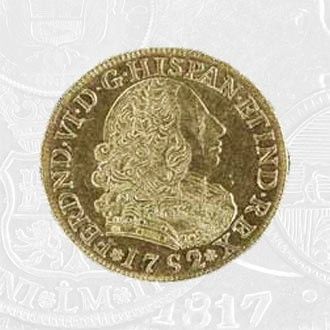 1752 - 4 Escudos Coin Lima Mint (coin front)