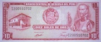 1969 - 10 Soles de Oro banknote (front)