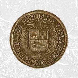 1902 - A Half Libra Coin Lima Mint (coin front)