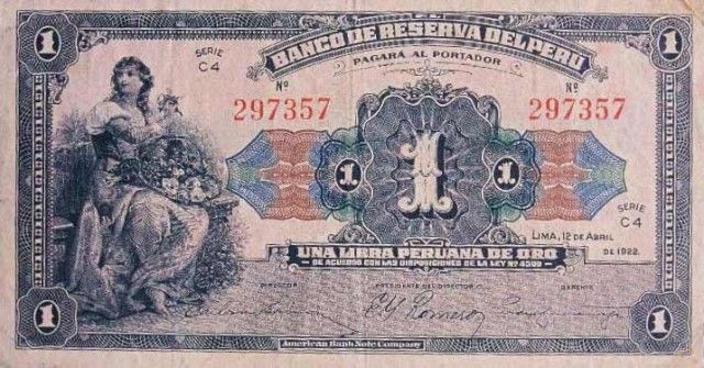 1922 - 10 Soles de Oro Provisional banknote